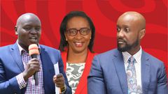 Senator Samson Cherargei, MPs Beatrice Elachi and Ronald Karauri