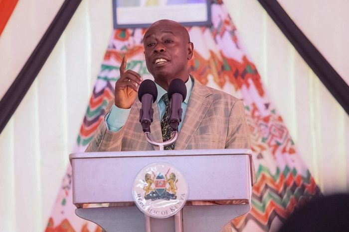Deputy President Rigathi Gachagua speaking during a meeting of leaders and other stakeholders from the Rift Valley on ending illegal brew and drugs abuse in Nakuru County on May 29, 2023.
