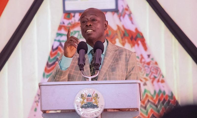 Deputy President Rigathi Gachagua speaking during a meeting of leaders and other stakeholders from the Rift Valley on ending illegal brew and drugs abuse in Nakuru County on May 29, 2023.