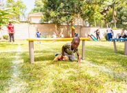 Samuel Muchoki Junior during sports activities in his school