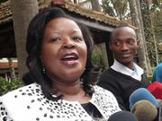 Bishop Margaret Wanjiru speaking to the media during a past engagement