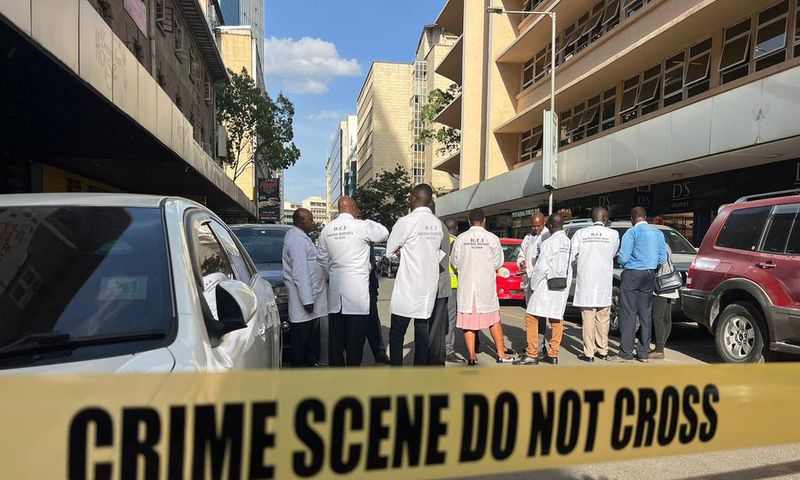 DCI officers in Kaunda Street