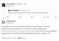 KRA's playful banter with Kenyan looking for job opportunity lights up social media