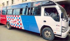 An embassava matatu at the stage