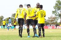 Humphrey Mieno with Tuskers players during a past match( Image: Tusker FC)