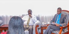 A past image of media personality Salim Swaleh with huis boss Musalia Mudavadi