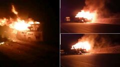 Ena Coach bus ferrying 49 passengers from Nairobi to Migori goes up in flames