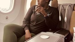 Actress Jackie Matubia boards a flight to Cape Town South Africa on July 13, 2023