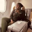 Actress Jackie Matubia boards a flight to Cape Town South Africa on July 13, 2023