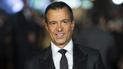 Portuguese football agent Jorge Mendes poses on arrival for the world premiere of the film Ronaldo in central London on November 9, 2015