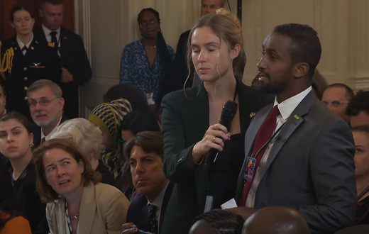 Citizen TV news anchor Ayub Abdikadir during a joint press briefing at the White House on May 23, 2024