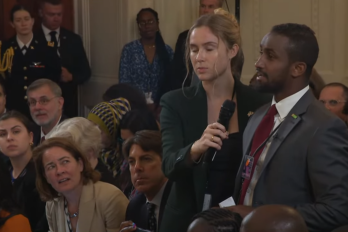Citizen TV news anchor Ayub Abdikadir during a joint press briefing at the White House on May 23, 2024
