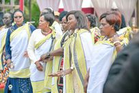 Gladys Shollei during her son Kim Kogos and his wife Joy Cheptile's wedding on July 29, 2023