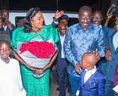 Raila Odinga, wife Ida Odinga and their grandchildren