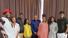 The cast of Papa Shirandula celebrating the death anniversary of Charles Bukeko