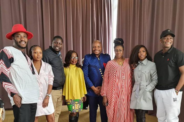 The cast of Papa Shirandula celebrating the death anniversary of Charles Bukeko