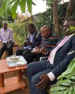 DJ Pinye's father, (third from left) at his rural home
