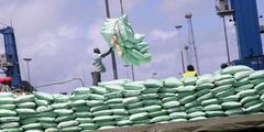 People handling bags of sugar