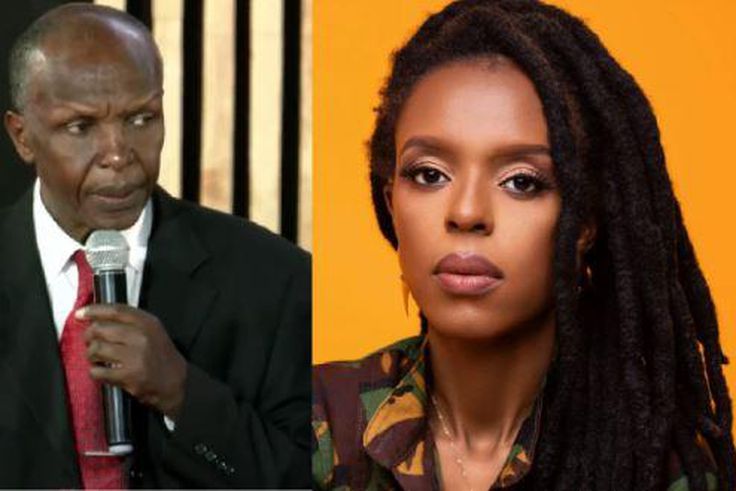 A collage image of Njambi Koikai and her father Daniel Koikai