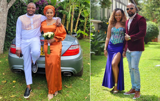 Jalang'o and wife Amina Chao; Mwakideu and wife