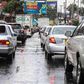 Heavy traffic on a Kenyan road during the rainy season