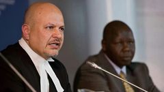 ICC Chief Prosecutor Karim Khan with Kenyan lawyer Katwa Kigen