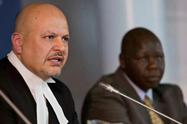 ICC Chief Prosecutor Karim Khan with Kenyan lawyer Katwa Kigen