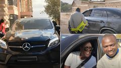 Winnie Odinga takes a photo with a boda boda rider