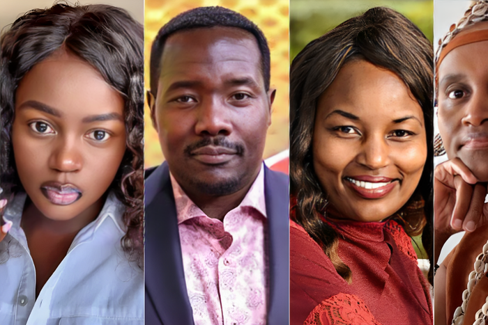 Collage of Cebbie Koks, Willis Raburu, Kawira and Njeri Rionge