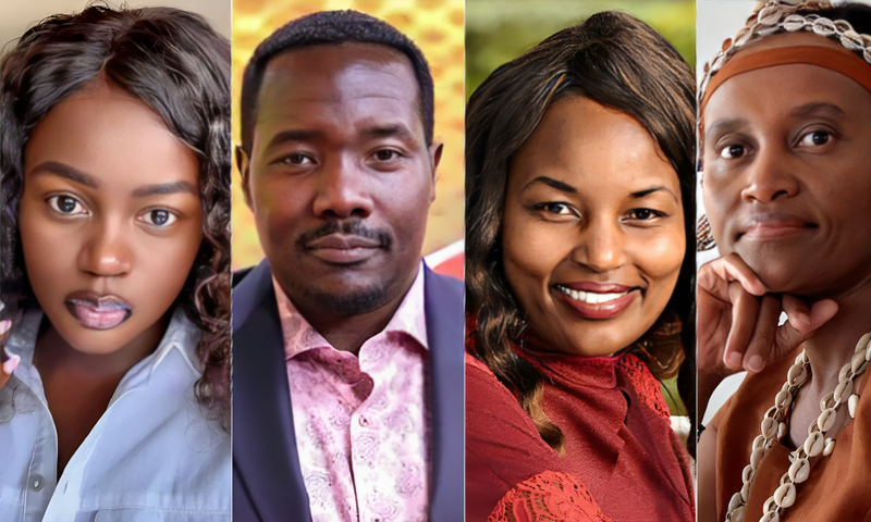 Collage of Cebbie Koks, Willis Raburu, Kawira and Njeri Rionge