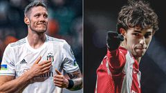 Wout Weghorst (L) and Joao Felix