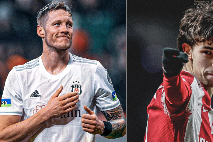 Wout Weghorst (L) and Joao Felix