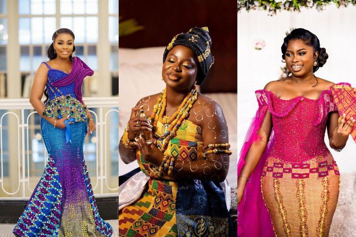 Brides in kente outfits