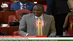 National Assembly Majority Leader Kimani Ichung'wa speaking in Parliament on November, 28, 2023