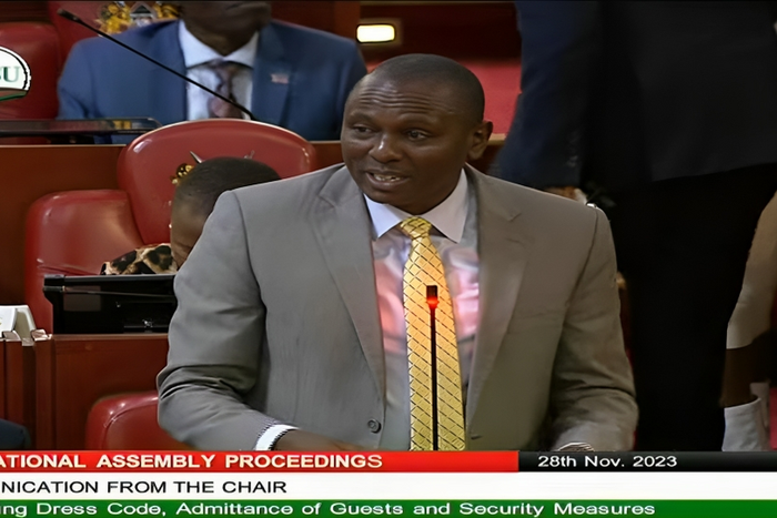 National Assembly Majority Leader Kimani Ichung'wa speaking in Parliament on November, 28, 2023
