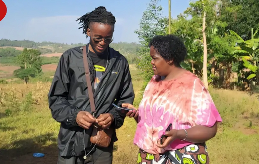 Rex Masai with his mother