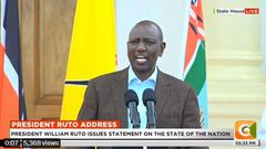 President William Ruto addressing the press from state House on Sunday, April 02.