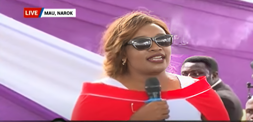 Zubeida Kananu during the burial of Rita Tinina on March 27, 2024