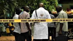 File image of DCI detectives at a crime scene in Kenya