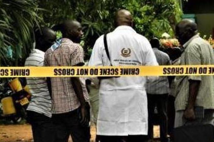 File image of DCI detectives at a crime scene in Kenya