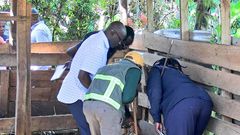 Investigators at Kakamega Senator Boni Khalwale's home