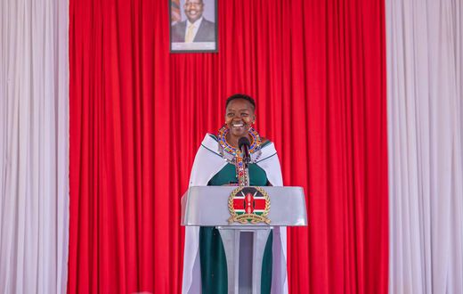 First Lady Rachel Ruto during the  launch of empowerment projects for women, youth and people with disabilities in Kajiado County on April 23, 2024