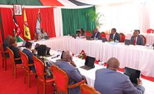 President William Ruto chairs Cabinet meeting at Kisumu State Lodge on October 9, 2023