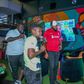 MC Lotan Salapei(left), radio presenter Fred Arocho(center) and MC Eric Njiruanalyzing the predictions on screen during the Guinness brightest matchday madeby the fans at Bar Next Door, Kiambu Road
