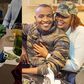 A collage image of the birthday cake and Samidoh with his lover, Karen Nyamu