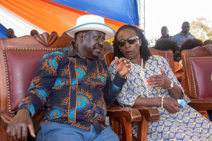 Raila Odinga and other Azimio la Umoja leaders during a rally in Kisumu