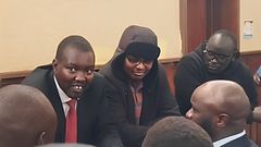 Senator Jackson Mandago and his co-accused in court on August 17, 2023
