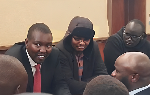 Senator Jackson Mandago and his co-accused in court on August 17, 2023