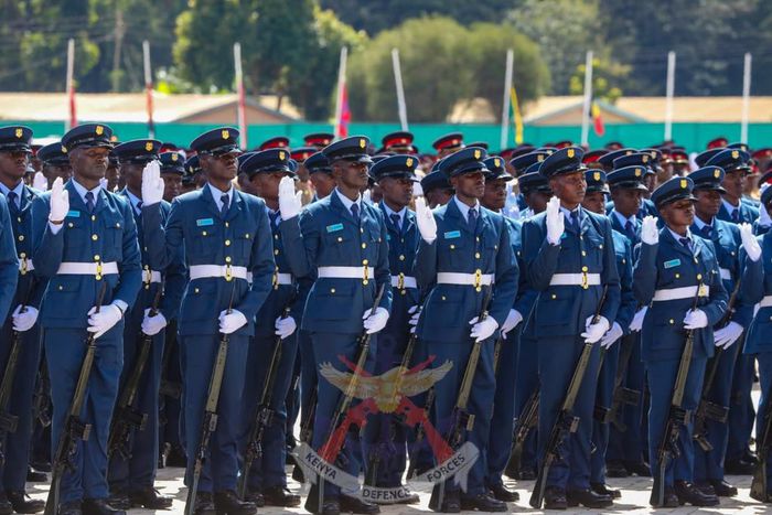 KDF recruits during their pass-out parade in Eldoret on May 15,2024