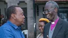 Former president Uhuru Kenyatta and outgoing EACC chair Eliud Wabukala.